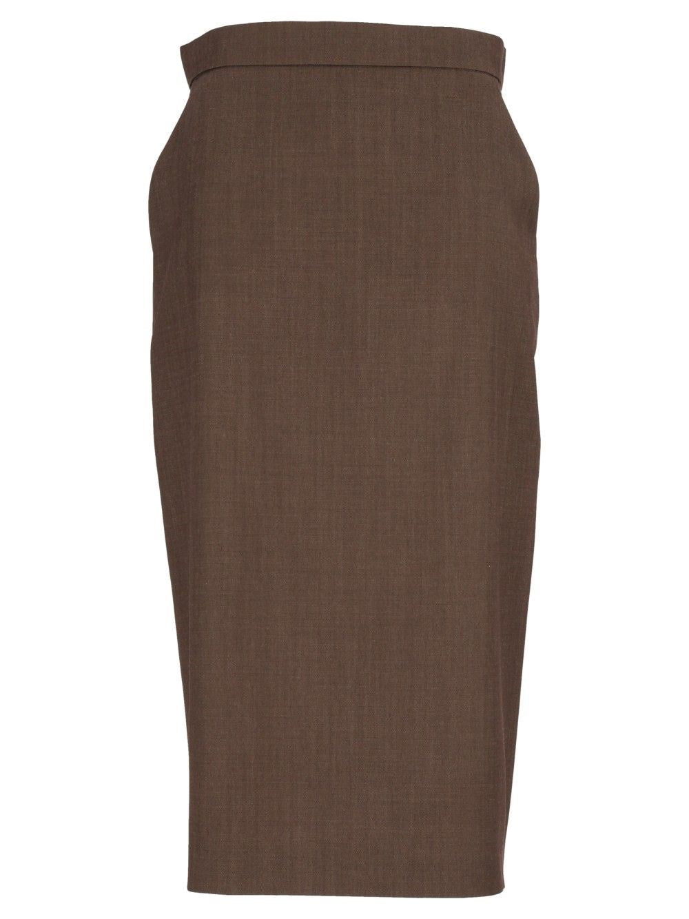 Max Mara Women Wool Gabardine Pencil Skirt