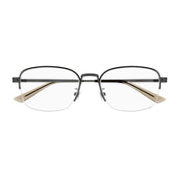 Montblanc Montblanc Eyeglasses Rectangle Semi Rim, Grey Frame and Clear Demo lens Lens MB0269OA003