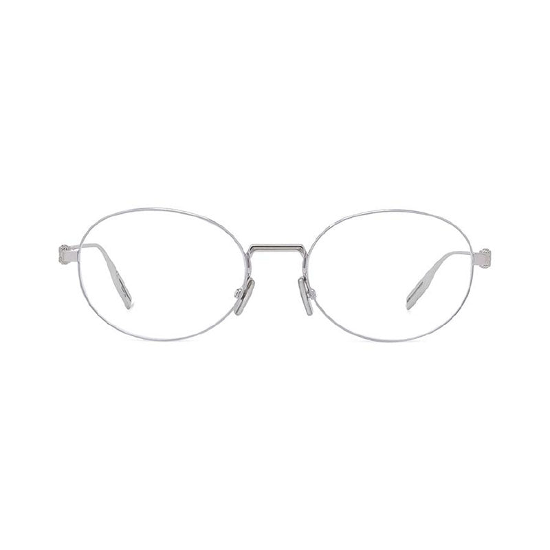 Dior Eyeglasses Oval Full Rim, Shiny Palladium Frame and Clear Demo Lenses Lens NEODIOROR2UF000