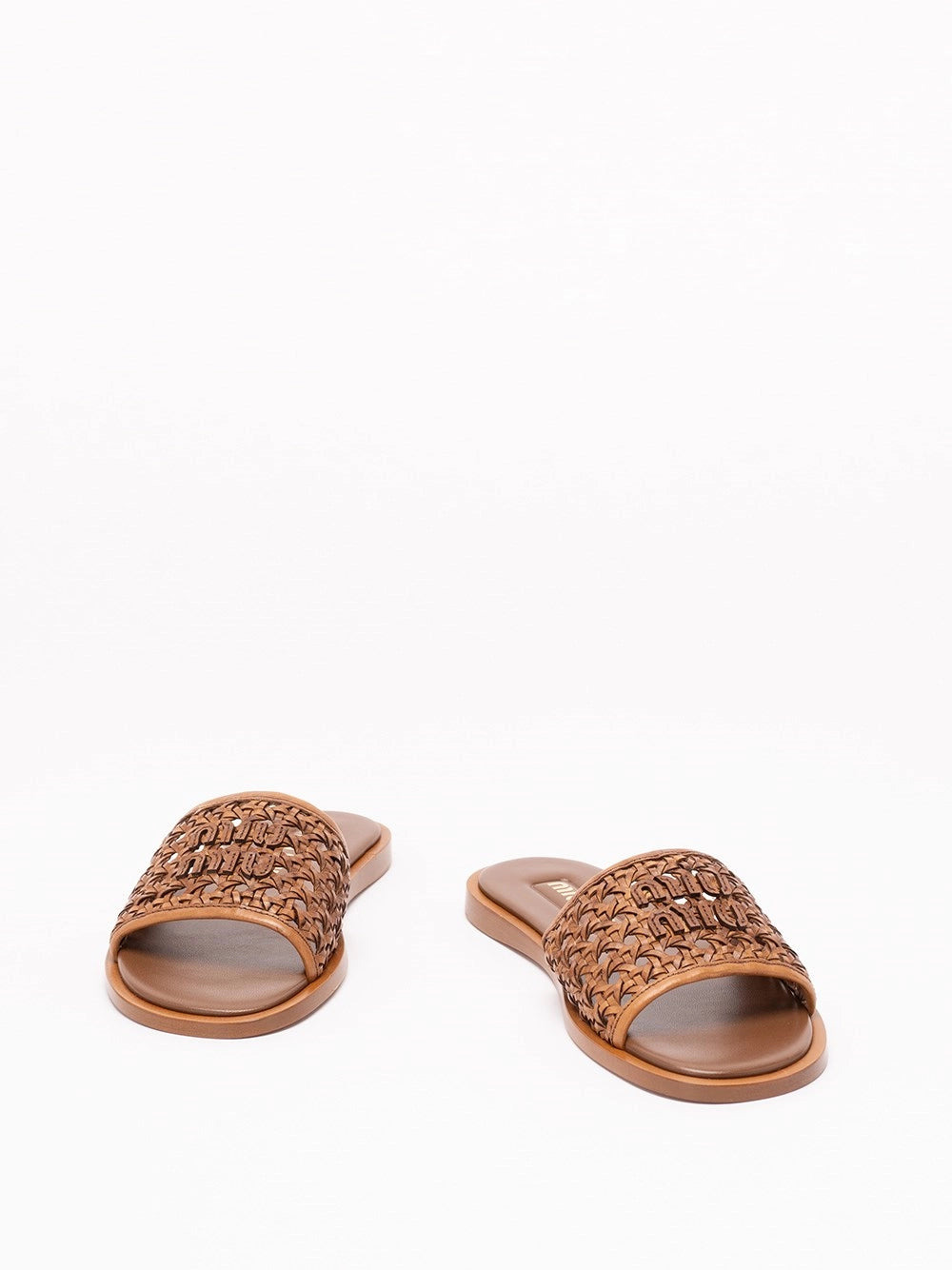 Miu Miu Women Woven Slide Sandals