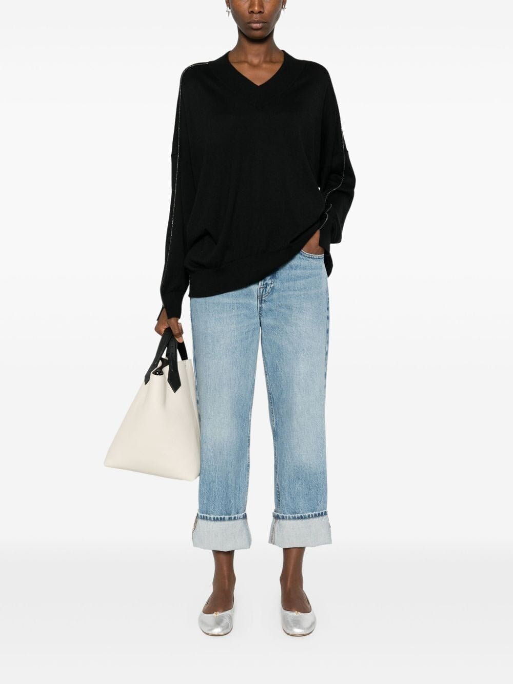Brunello cucinelli Brunello Cucinelli Women Long Sleeve V-Neck Sweater