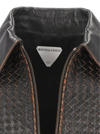 Bottega Veneta Men Intrecciato Leather Jacket