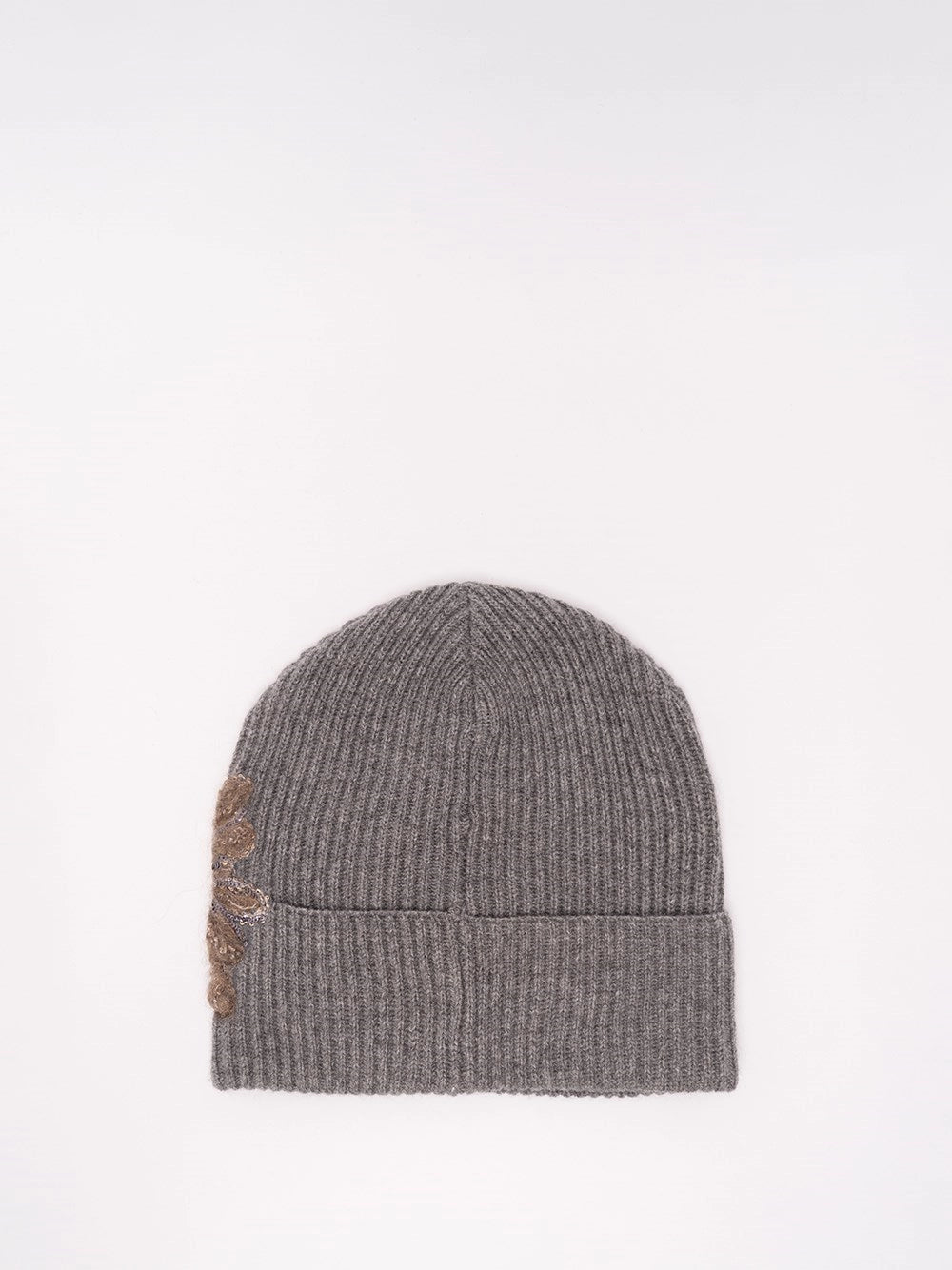 Brunello Cucinelli Women Cashmere Beanie With Floral Embroidery