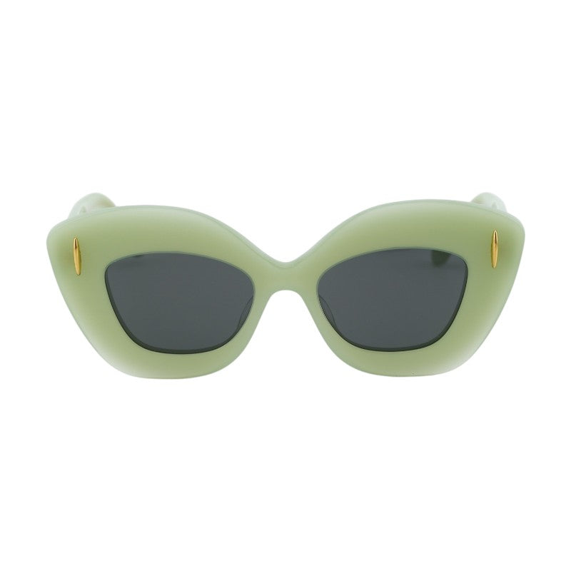 Loewe Sunglasses Cat Eye Full Rim, Green Marble Frame and Brown Lens LW40127I60E