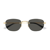 Montblanc Sunglasses Square Rimless, Gold Frame and Grey Lens MB0303S001