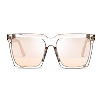 Tom Ford Sunglasses Square Full Rim, Transparent Light Sand Frame and Rose Gold Mirror Lens FT076420Z