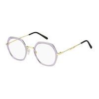 Marc Jacobs Eyeglasses Geometric Full Rim, Lilac/Gold Frame and Clear Demo Lenses Lens MARC7000BIA00
