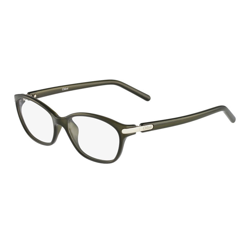 Chloe Eyeglasses Rectangle Full Rim, Khaki Frame and Clear Demo Lens Lens CE2647303