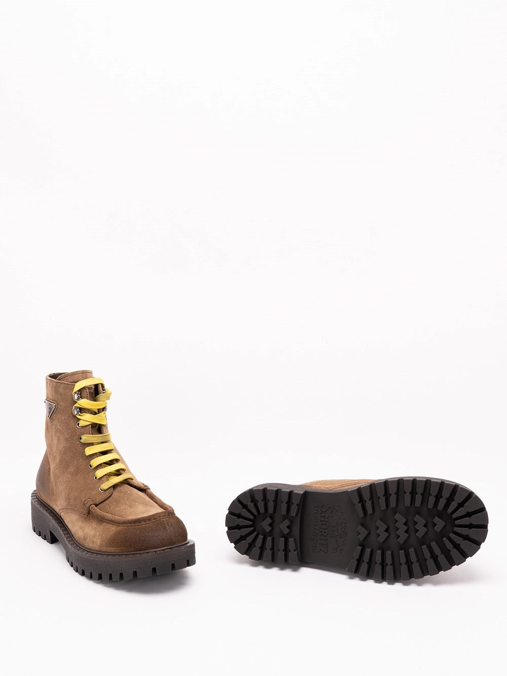 Prada Prada Men Aged Suede Lace-Up Ankle Boots