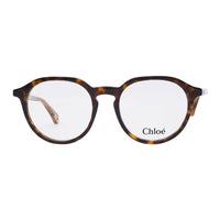 Chloe Eyeglasses Square Full Rim, Transparent Pink Frame and Clear Demo Lens Lens CH0012O006