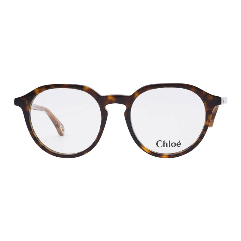 Chloe Eyeglasses Square Full Rim, Transparent Pink Frame and Clear Demo Lens Lens CH0012O006