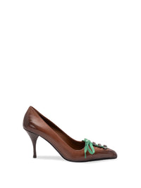 Prada Women Antiqued Leather Pumps