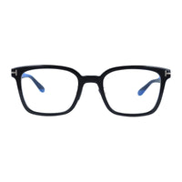 Tom Ford Eyeglasses Square Full Rim, Shiny Black Frame and Clear Blue Light Block Lens FT5859-D-B001