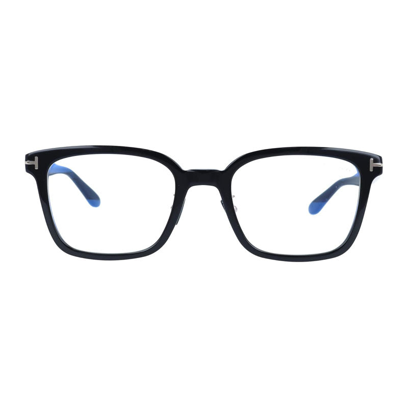 Tom Ford Eyeglasses Square Full Rim, Shiny Black Frame and Clear Blue Light Block Lens FT5859-D-B001