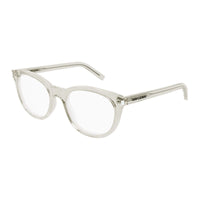 Saint Laurent Eyeglasses Round Full Rim, Transparent Beige Frame and Clear Demo Lenses Lens SL471004