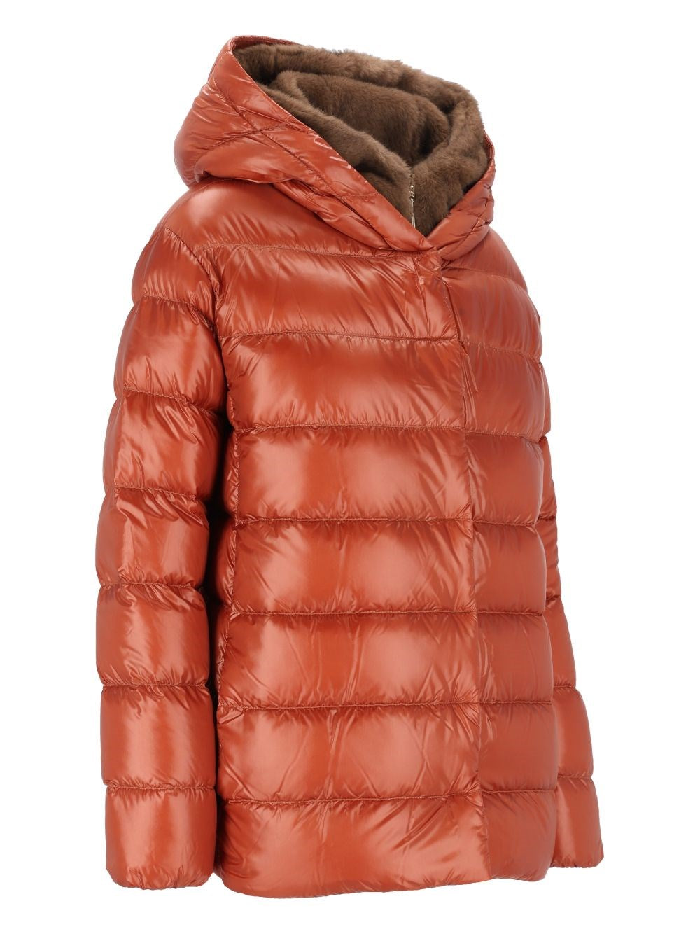 Herno Women Short Puffer Jacket With Faux Fur Lining
