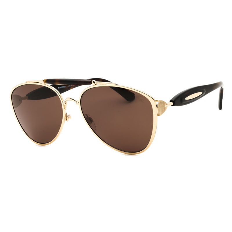 Burberry Sunglasses Aviator Full Rim, Light Gold Frame and Brown Lens BE3160110973