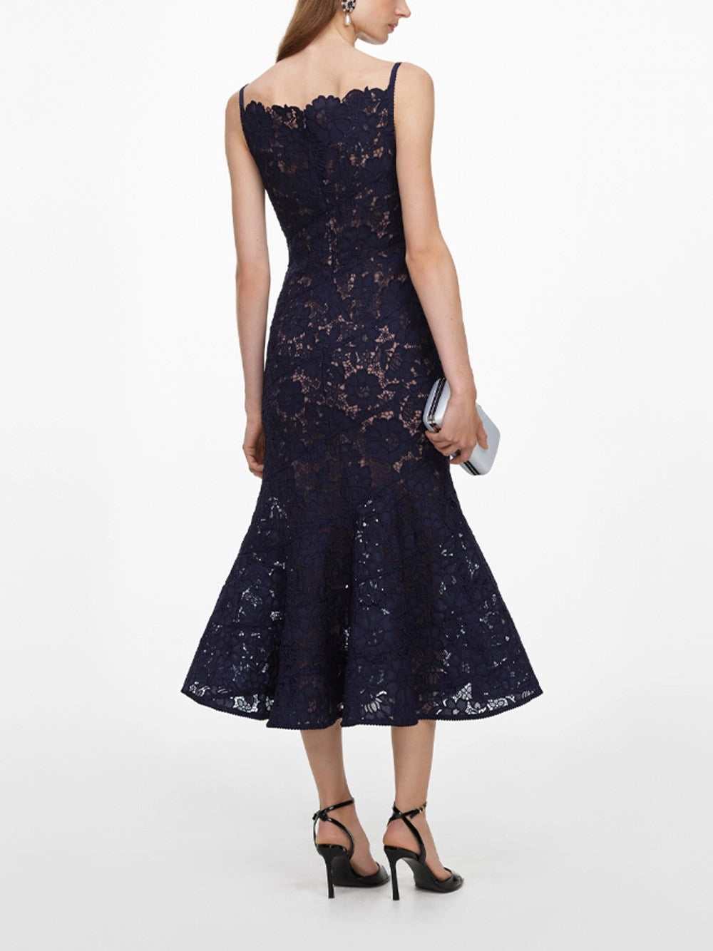 Self-Portrait Women Spiral Lace Midi Dress