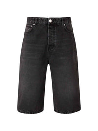 Ami Men Large Fit Bermuda Shorts Used Denim