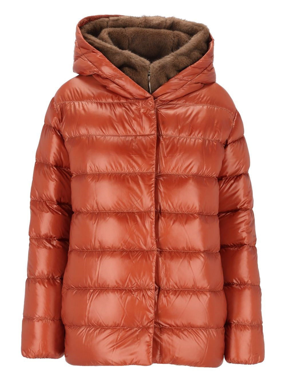 Herno Women Short Puffer Jacket With Faux Fur Lining