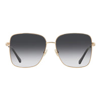 Jimmy Choo Sunglasses Rectangle Full Rim, Black Gold Frame and Grey Gradient Lens HESTER/S02M29O