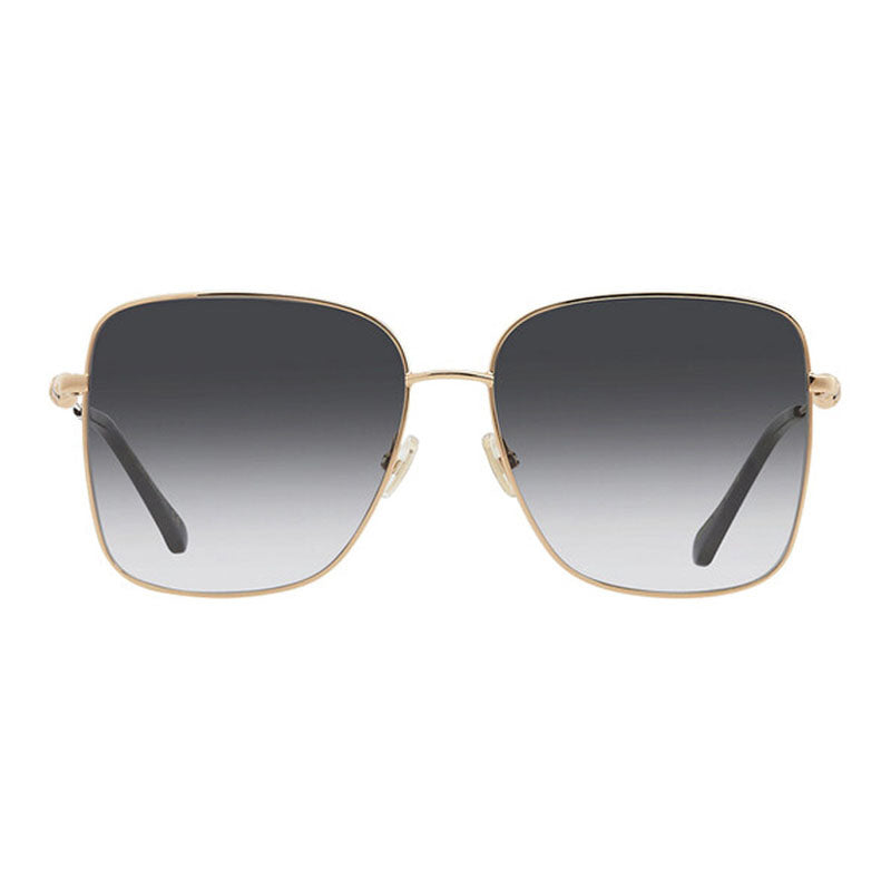 Jimmy Choo Sunglasses Rectangle Full Rim, Black Gold Frame and Grey Gradient Lens HESTER/S02M29O