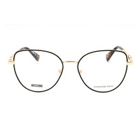 Moschino Eyeglasses Butterfly Full Rim, Black/Gold Frame and Clear Demo Lenses Lens MOS60102M200