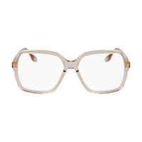 Victoria Beckham Eyeglasses Square Full Rim, Transparent Beige Frame and Clear Demo Lenses Lens VB2650250