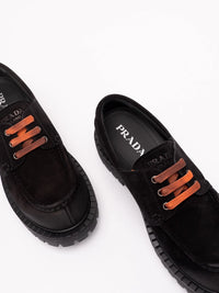 Prada Prada Men Waxed Suede Lace-Up Shoes