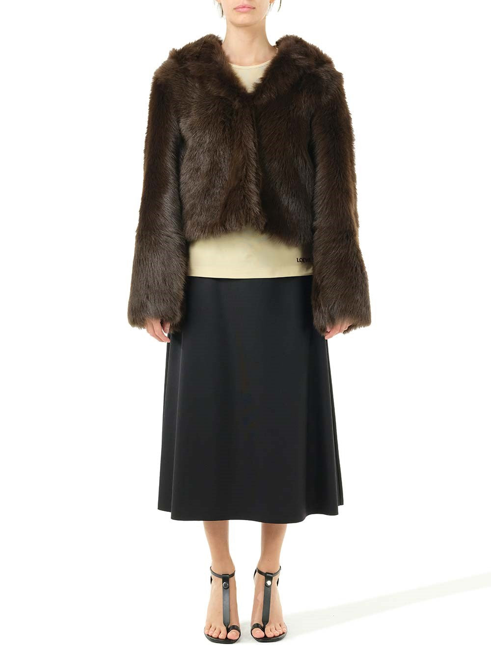 Loewe Women Shearling Hooded Jacket