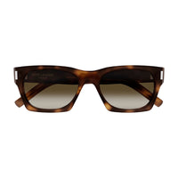 Saint Laurent Sunglasses Square Full Rim, Transparent Frame and Green Lens SL402008