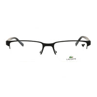 Lacoste Eyeglasses Rectangle Semi Rim, Semi-Matte Brown Frame and Clear Demo Lenses Lens L2279N201