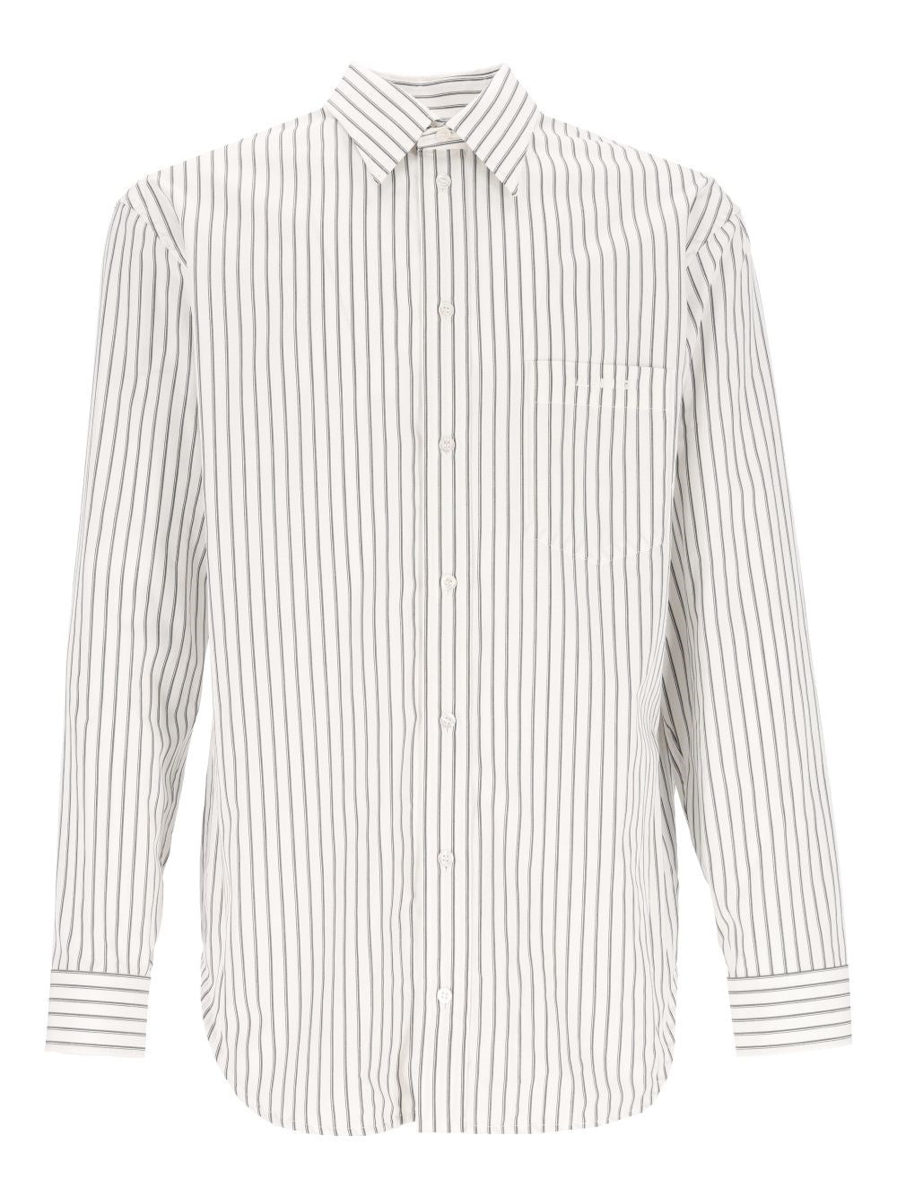Balenciaga Men Regular Fit Shirt Soft Stripe Popeline