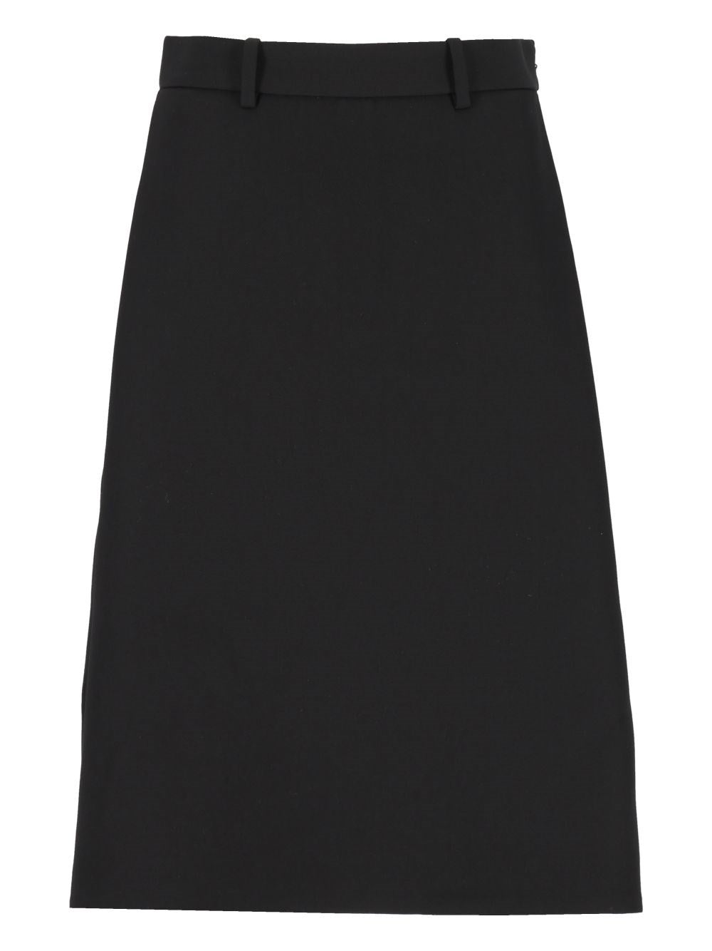 Balenciaga Women "Folded" Midi Twill Skirt
