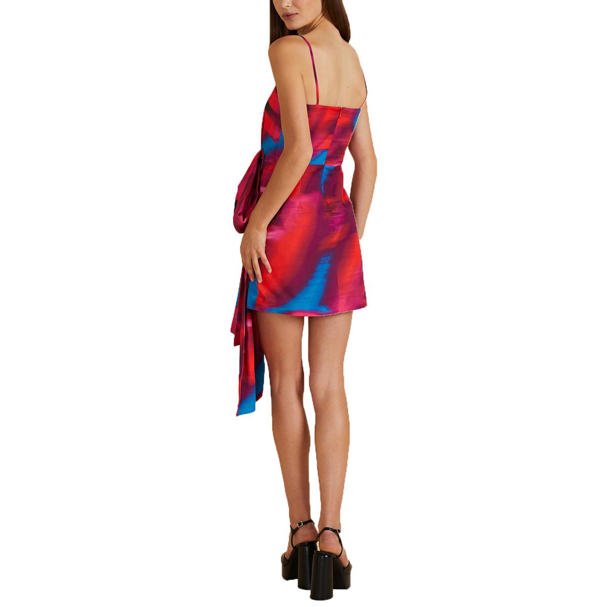 Womens Bow Recycled Polyester Mini Dress