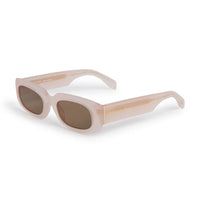 Palm Angels Sunglasses Oval Full Rim, Light Pink Frame and Brown Lens PERI104NOAH3B64