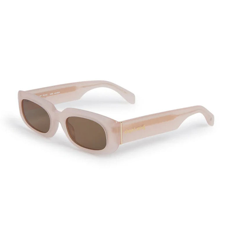 Palm Angels Sunglasses Oval Full Rim, Light Pink Frame and Brown Lens PERI104NOAH3B64