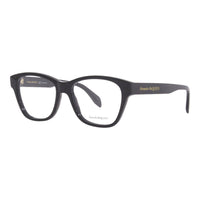 Alexander McQueen Eyeglasses Square Full Rim, Shiny Black Frame and Clear Demo Lens Lens AM0306O001