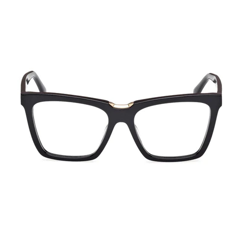 Max Mara Max Mara Eyeglasses Square Full Rim, Shiny Black Frame and Clear Demo Lenses Lens MM5111001