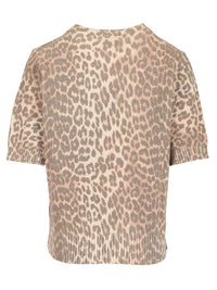 Ganni Women Leopard Print T-Shirt