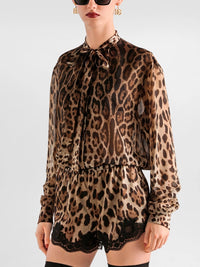 Dolce & Gabbana Women Leo-Print Georgette Shirt