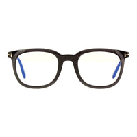 Tom Ford Tom Ford Eyeglasses Square Full Rim, Shiny Dark Green Frame and Clear Blue Light Block Lens FT5904-B096