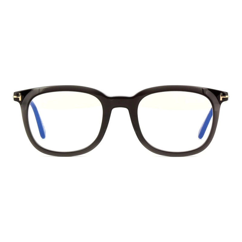 Tom Ford Tom Ford Eyeglasses Square Full Rim, Shiny Dark Green Frame and Clear Blue Light Block Lens FT5904-B096