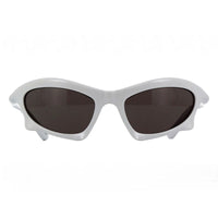 Balenciaga Balenciaga Sunglasses Oval Full Rim, White Frame and Grey Lens BB0229S004