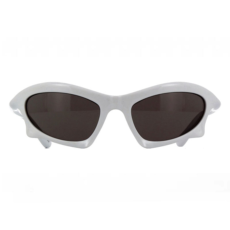 Balenciaga Balenciaga Sunglasses Oval Full Rim, White Frame and Grey Lens BB0229S004