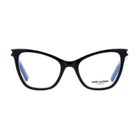 Saint Laurent Saint Laurent Eyeglasses Cat Eye Full Rim, Black Frame and Clear Demo Lenses Lens SL219001