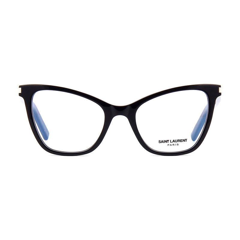 Saint Laurent Saint Laurent Eyeglasses Cat Eye Full Rim, Black Frame and Clear Demo Lenses Lens SL219001