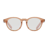 Tom Ford Sunglasses Round Full Rim, Shiny Light Brown Frame and Smoke Lens FT1123-D45A