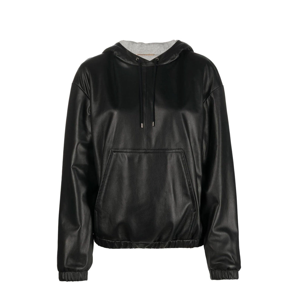 Saint Laurent Saint Laurent Leather Hoodded Top Women