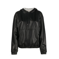 Saint Laurent Saint Laurent Leather Hoodded Top Women